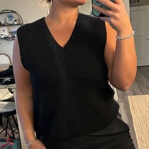 NWOT Zara Black Sleeveless Knit Vest